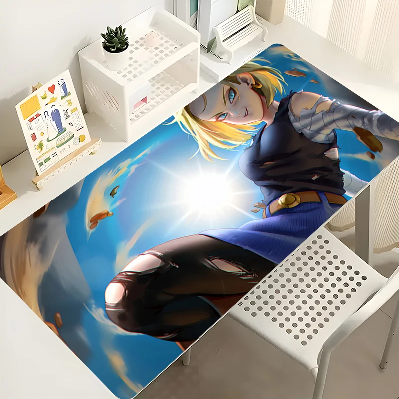 

Mousepad Laptop Office Cabinet Keyboard Pad Gaming Desk Mat Large Mouse Pad Dragon Ball Android 18 Non-slip Rubber Extended Pad