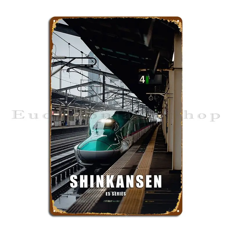 Japanese Shinkansen Bullet Train E5 Series Metal Plaque Club Garage Cinema Design Custom Tin Sign Poster