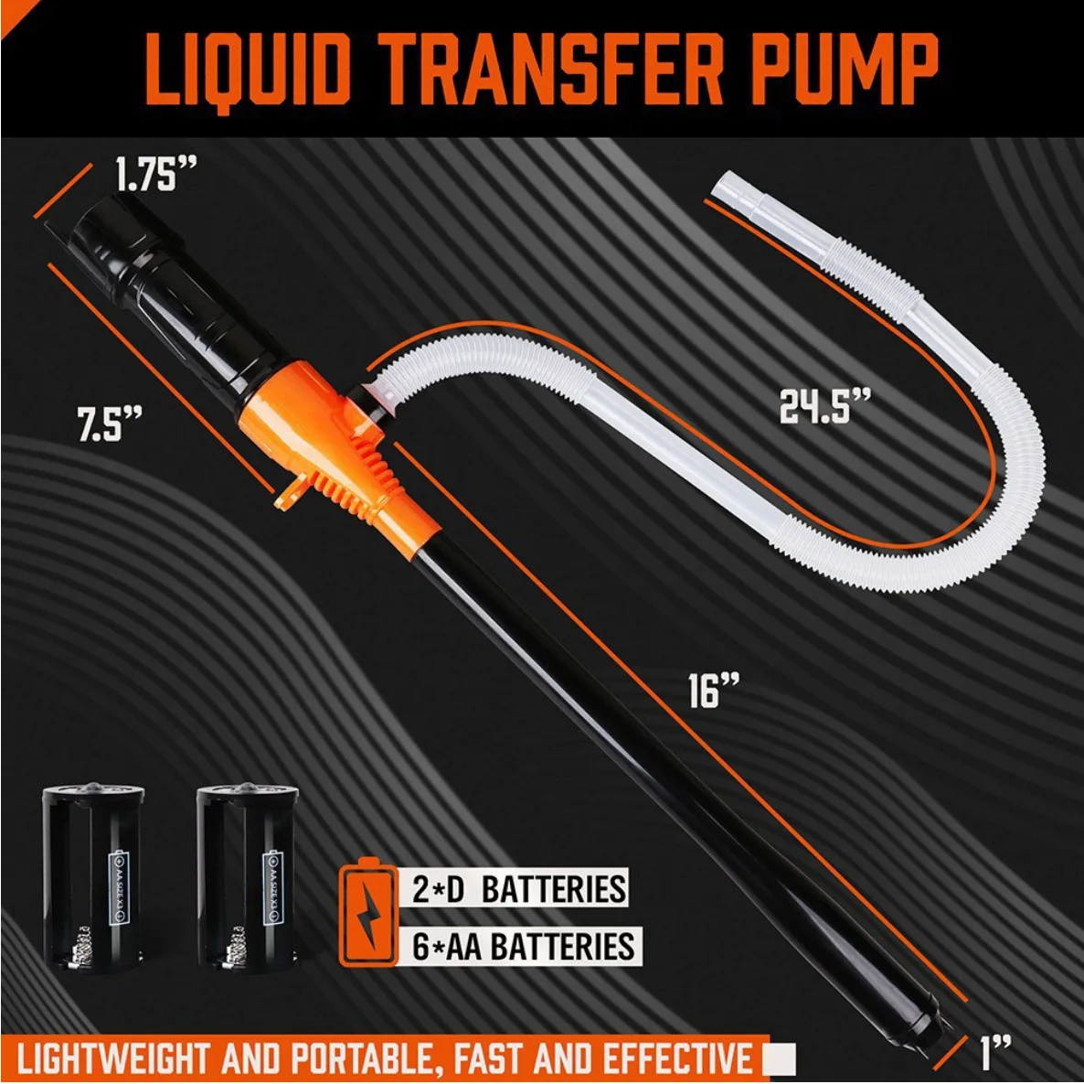 95608 Electric Oil Pump Car Fuel Tank Pump Battery-Powered 46×11×6CM