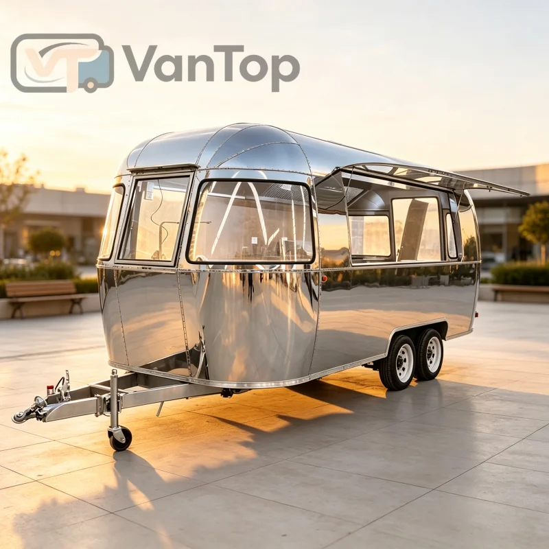 Commercial Food Trailer USA EU Standard Mobile Kitchen Trailer with Stainless Steel Kitchen Custom Concession Trailer