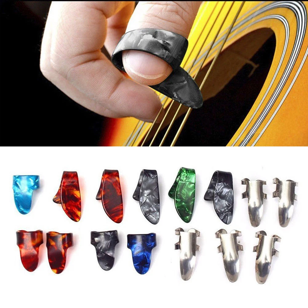 

15pcs Guitar Picks Finger Cots Set Fingertip Protectors Thumb Acoustic Steel Ultra Thin Durable Lightweight Bass