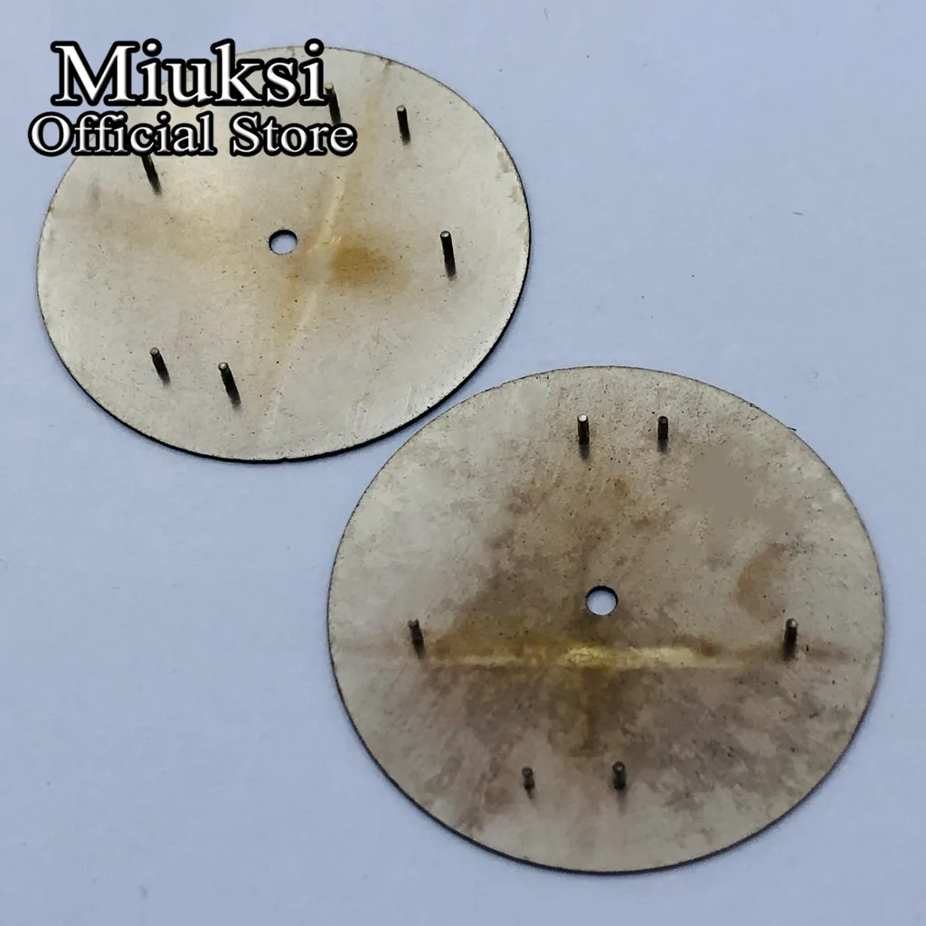 Miuksi 35.5mm black sterile watch dial luminous fit NH35 NH36 ETA2824 2836 Miyota8205 8215 821A Mingzhu DG2813 3804 movement