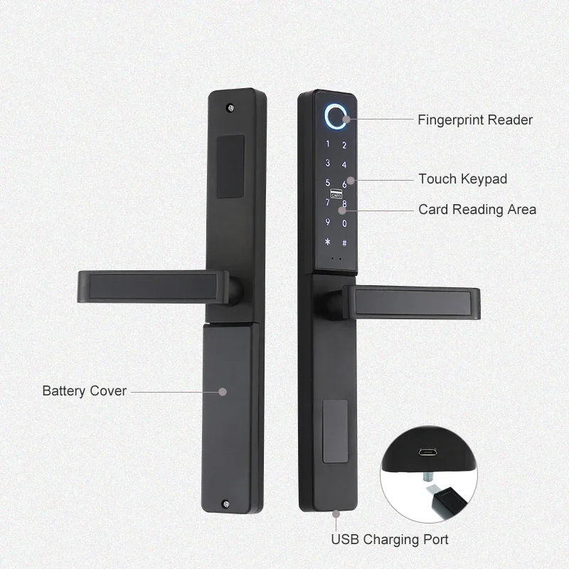 Serrure électrique pour porte en verre, panneau mince, porte marketen bois, empreinte digitale, mot de passe, serrure intelligente numérique avec application