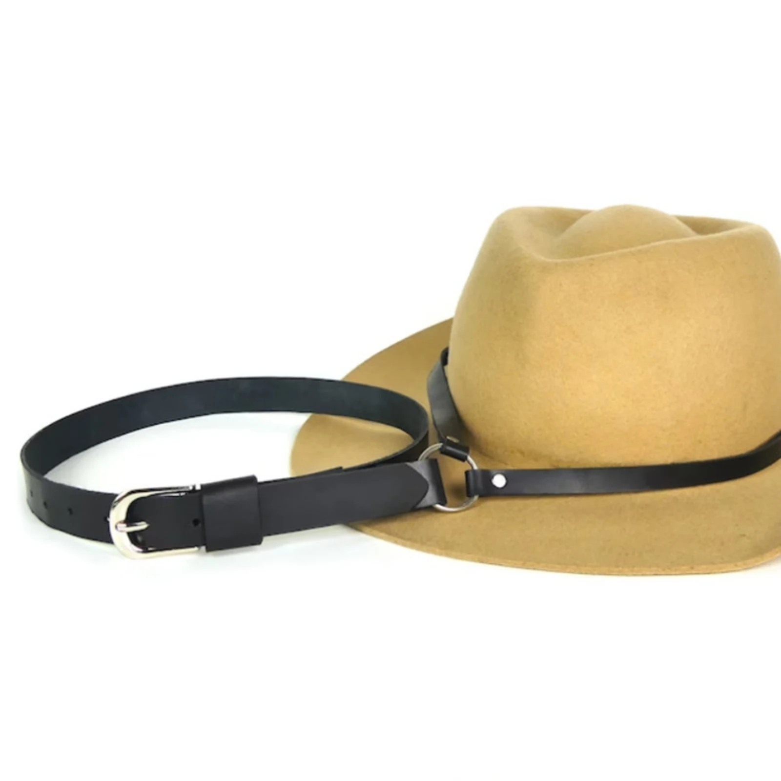 Cowboy Hat Hanging Belt Space Saving PU Leather Hat Hanger Hat Storage Stand for Men Women Sun Hats Broad Brimmed Hats Rack Cap