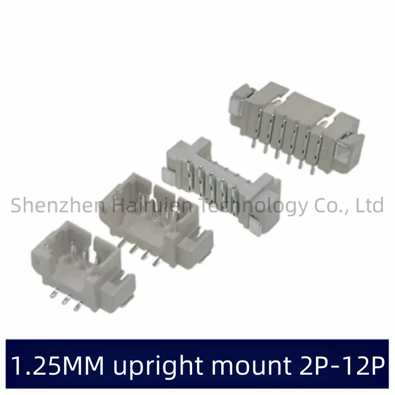 

10PCS 1.25MM vertical mounting mother seat vertical mounting seat needle seat vertical mounting 1.25MM spacing 2P/3P/4P/5P-12P