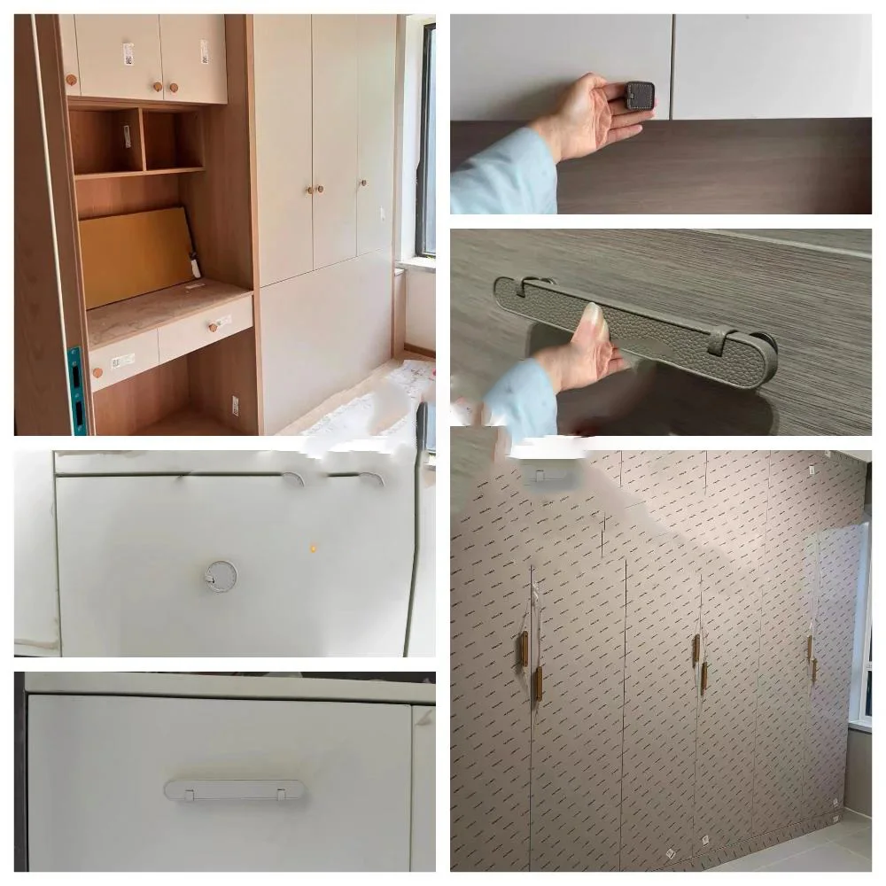 Leder-Küchenschrankgriffe für Möbel, Schranktürgriff, Kleiderschrank-Türknauf und Griff, Schubladenknöpfe, Hardware – Detail 4