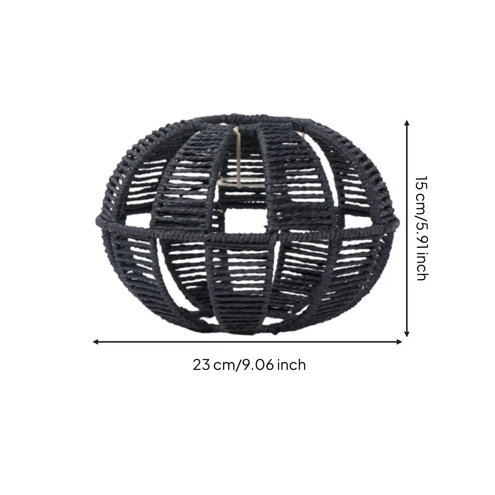 Natural Paper Rope Woven Lampshade Rattan Pendant Lamp Hollow Out Design for Modern Minimalist Rustic Home Art Decor