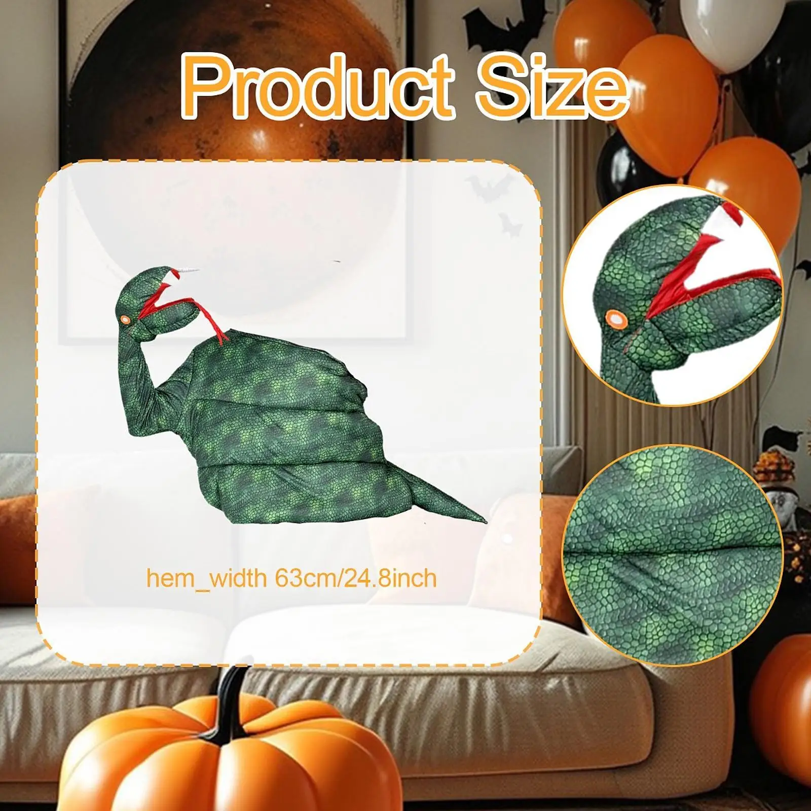 뱀 의상 성인 사이즈 축제 테마 파티를 위한 파티 드레스