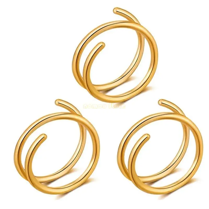 

31BF Nose Ring Hoop Body Piercing Jewelry Double Hoop Single Nose Hoop Ring
