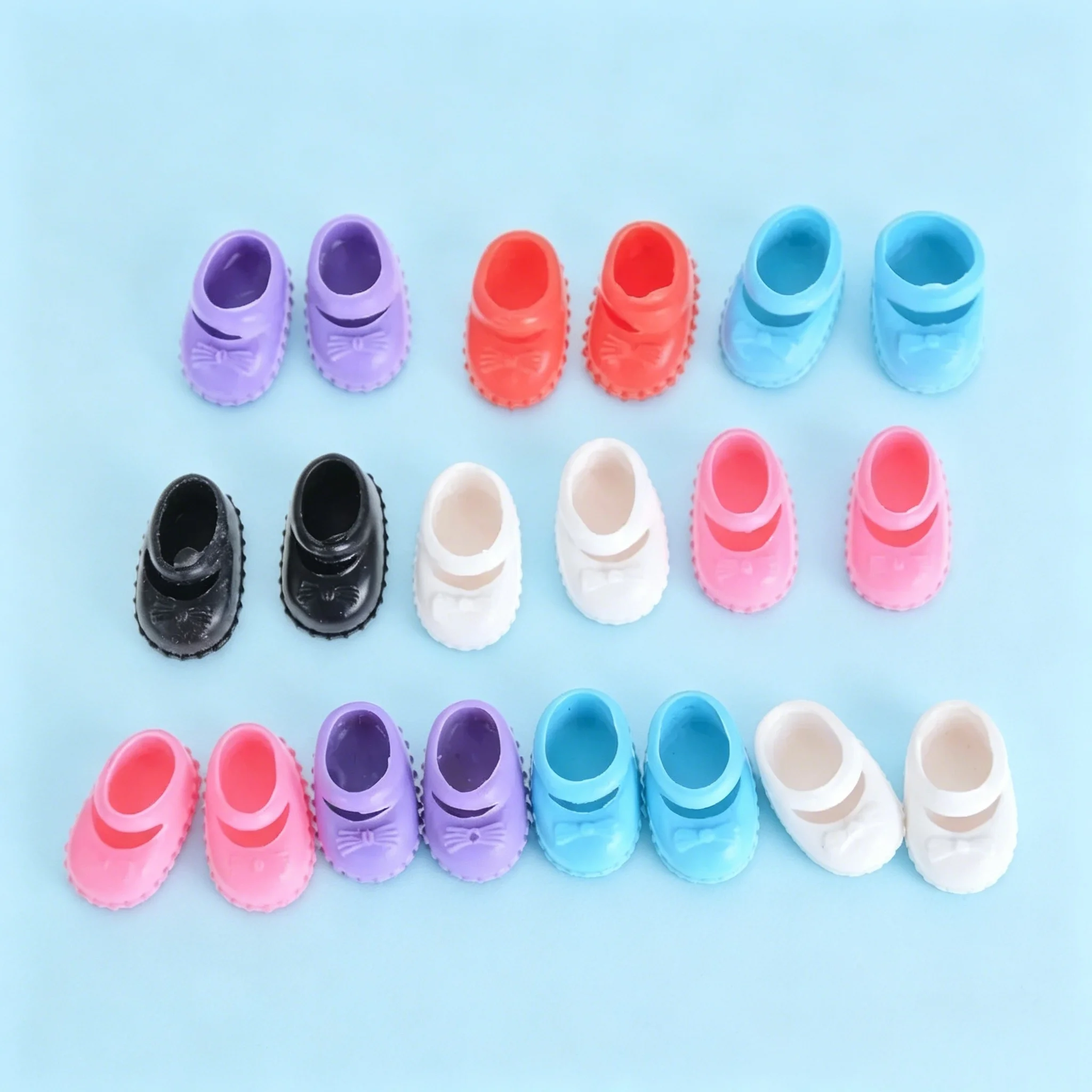 10Pcs Random Color Mini Doll Mary Jane Shoes Fit 12cm Kelly Doll Accessories Kids Pretend Play Toy Gift