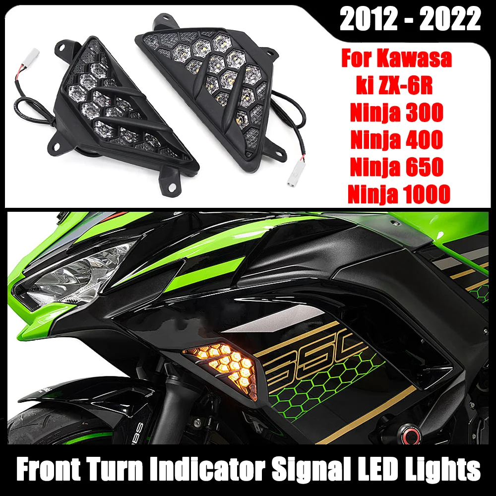 

NINJA ZX6R 2013-2022 2023, передний указатель поворота, светодиодные фонари для Kawasaki Ninja300 Ninja400 Ninja650 Ninja 1000