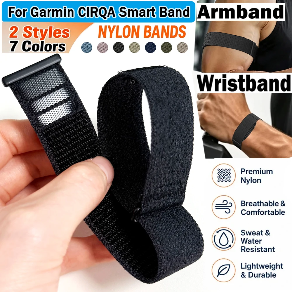 Image of Geflochtenes Nylon-Armband für Garmin CIRQA Smart Band, leicht, atmungsaktiv, für CIRQA Fitness-Tracker, verstellbares Armband