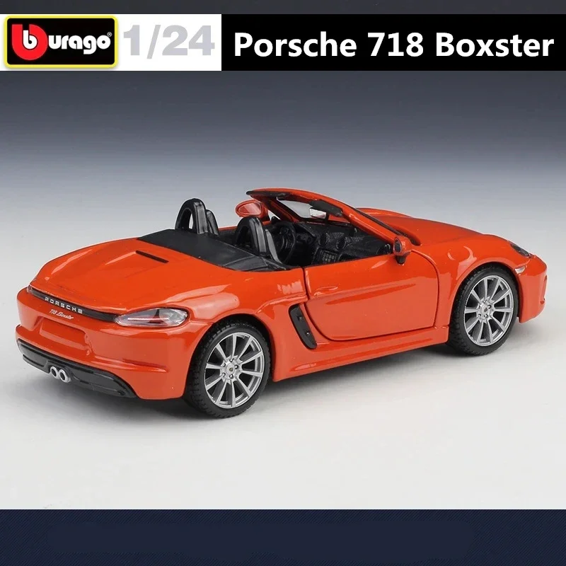 Bburago 1:24 Porsche 718 Boxster Alloy Sports Car Model Diecast Metal Toy Racing Car Model Simulation Collection Gifts Toys Boys