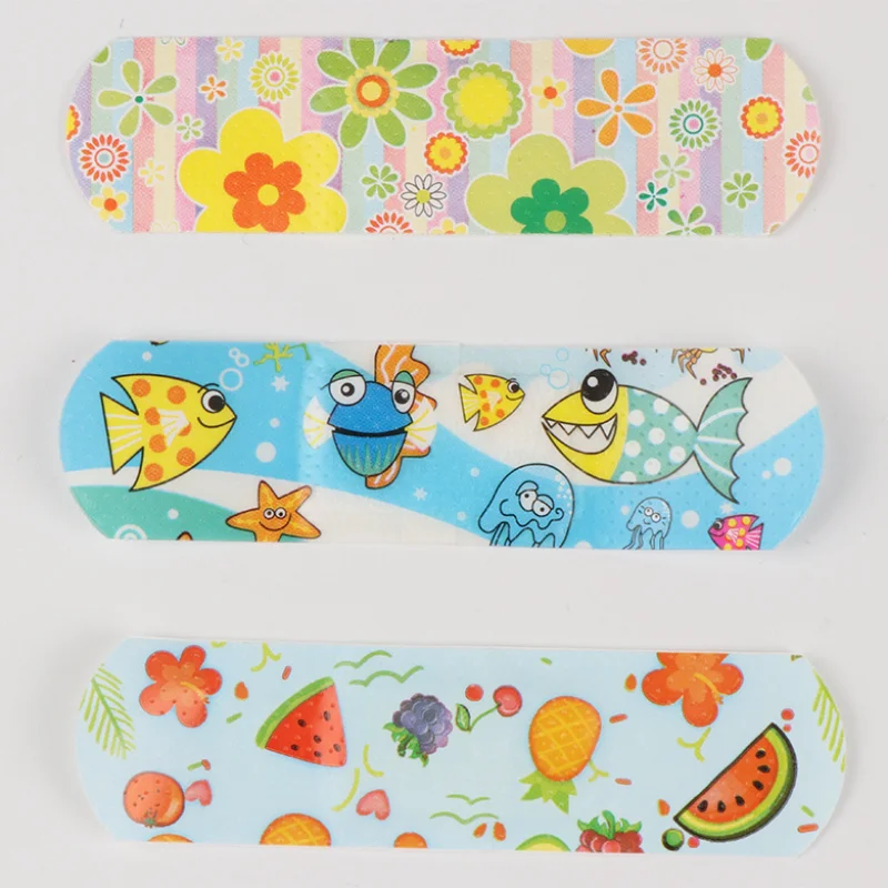 100 sztuk/zestaw Cartoon plastry dla dzieci dla dzieci Plaster medyczne paski, wodoodporna, oddychająca Plaster na rany Patch Kawaii bandaże