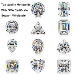 Top Quality Moissanite Loose Gemstones Multishape Real D Color Lab Grown Diamond GRA Certification Moissanite Ring Material