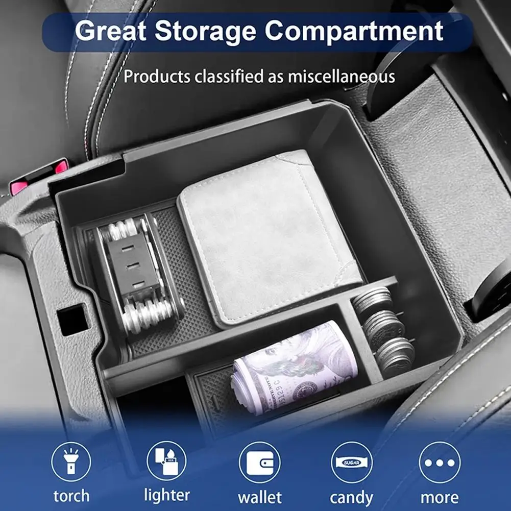 Car Armrest Storage Box Tray Console Organizer Holder for Ford Ranger Everest 2023 Electric handbrake Auto Interior Accesso L5P6