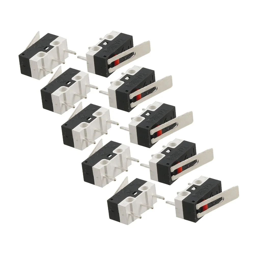 

10 pcs 1A 125V 3 Pin Spdt Switch Plastic Metal Long Hinge Lever Mini Switch For Electronic Devices Computer Mouse Instrument