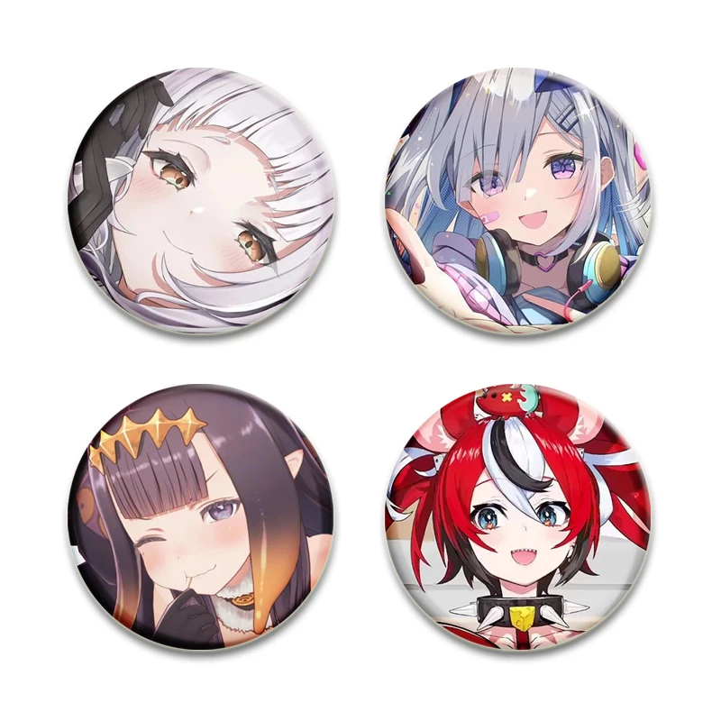 Anime Hololive VTuber Kawaii Soft Button Pin Usada Pekora Hosimati Uruha Rushia Cartoon Brooch Badge Bag Accessories Friend Gift