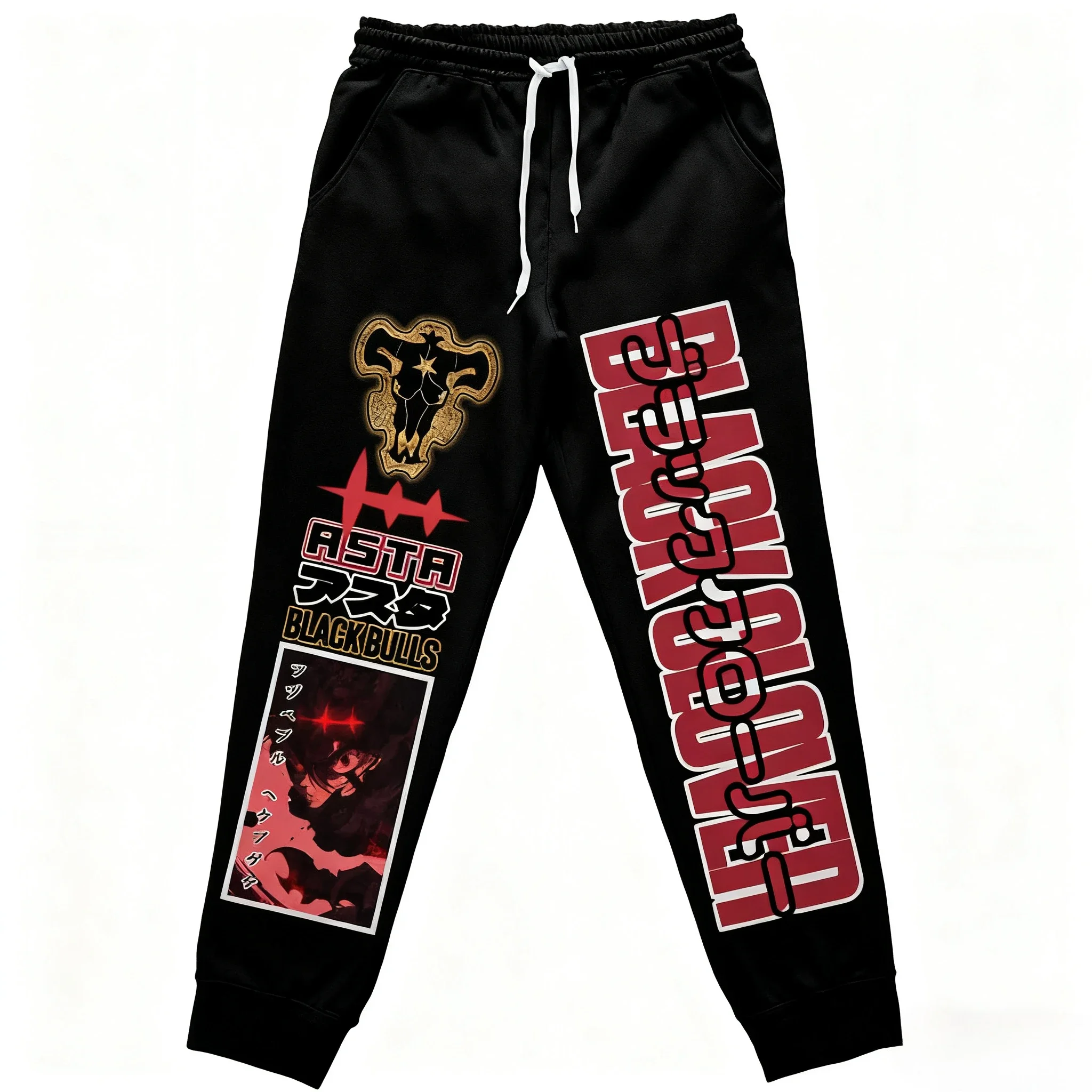 New Black Clover Anime Men Sweatpants Japanese Cartoon Print Jogger Pants Loose Streetwear Casual Y2k Clothes