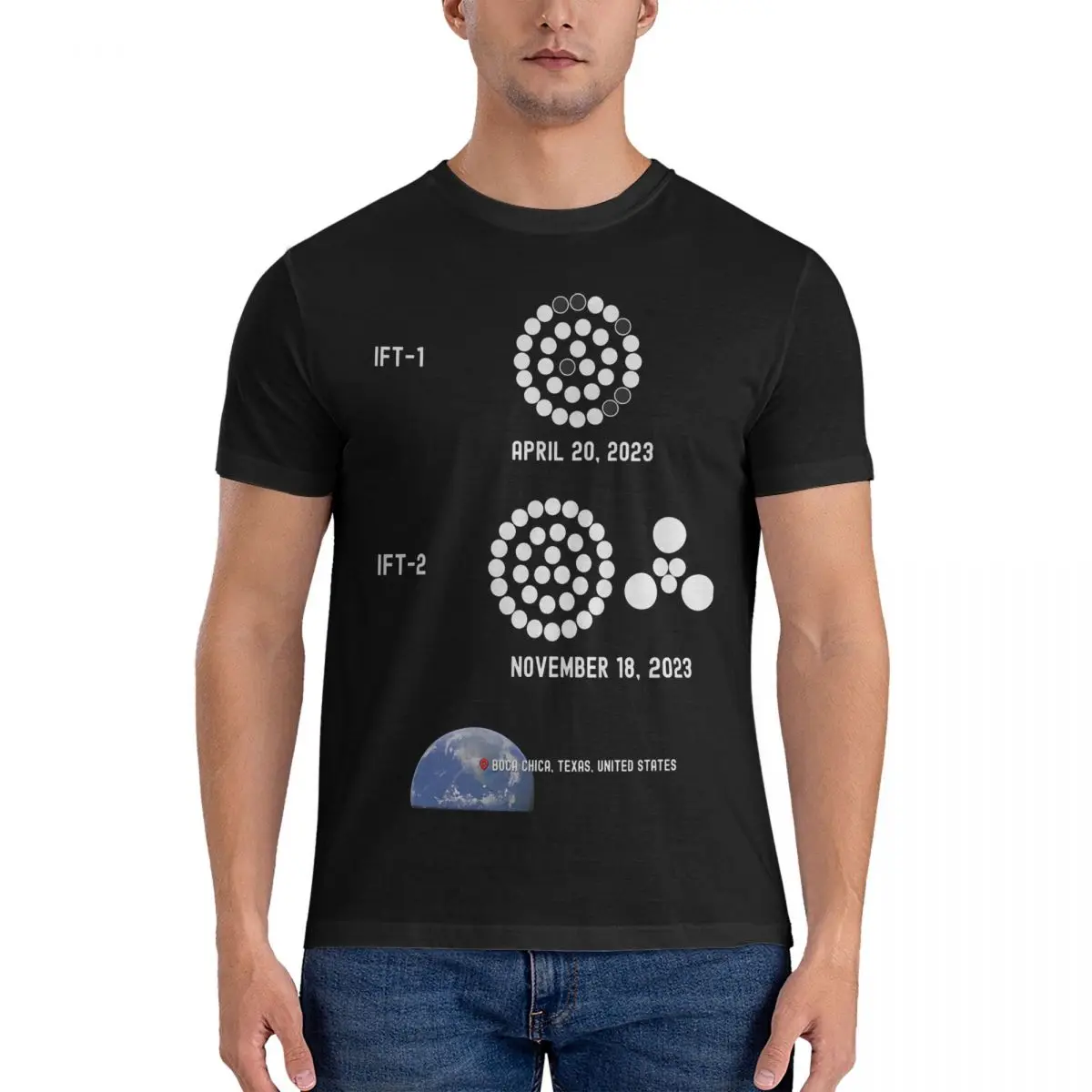 Starship - Integrated Flight Test T-Shirt for Men SpaceX Creative Pure Cotton Tees Crewneck Short Sleeve T Shirts