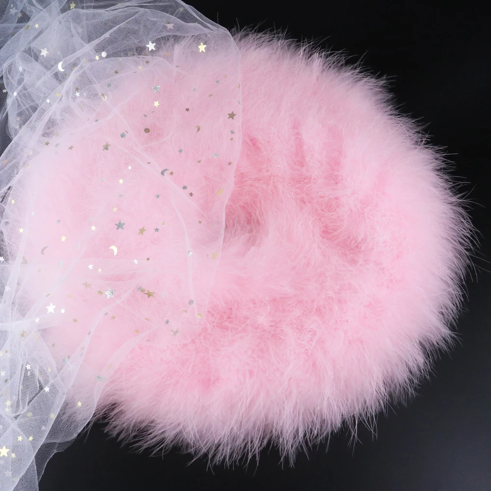 50 Grams Soft Leather Powder Turkey Feather Boa 2 Yards Natural Turkey Plumes Scarf for Party Costume Clothing Shawl Decoration