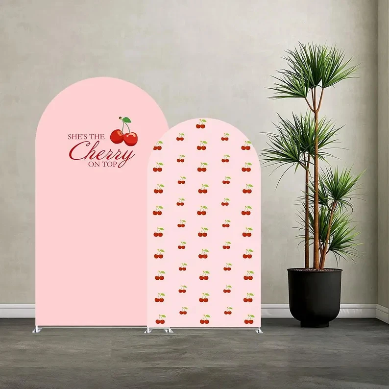 

Двусторонние банты LS Custom с красными вишнями и ягодами для первого дня рождения, вечеринки в честь рождения ребенка, декор для арки Чиары, фон для фотозоны