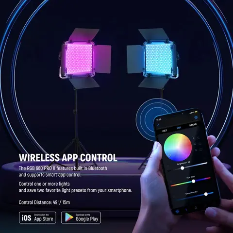 ---NEEWER 660 PRO II 2 Pack Upgraded RGB LED Video Light|Creative Special Scenes|Smart Wireless App Control|Stable and Flexible