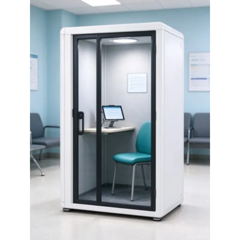 Tempered Glass Soundproof Office Pod Movable Acoustic Phone Booth for Recording Studio Silent Negotiation Conference