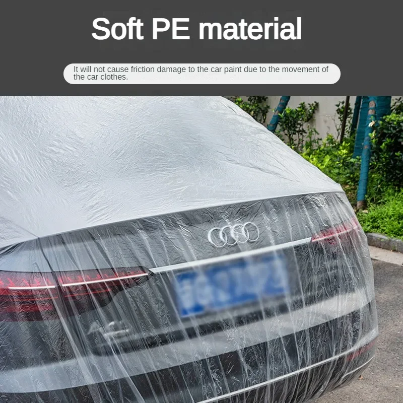 1-10PCS Disposable Car Cover Transparent Car Cover Car Coat and Car Cover PE Film Rain Cover Disposable Car Cover Car Dust Cover