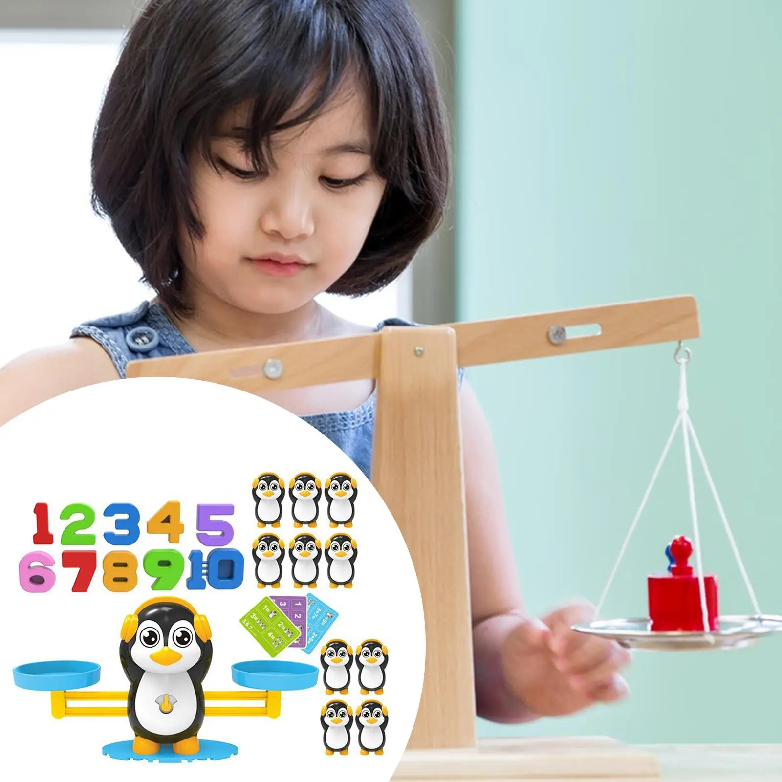 Penguin Counting And Balancing Game, Preschool Educational Toys, Interactive And