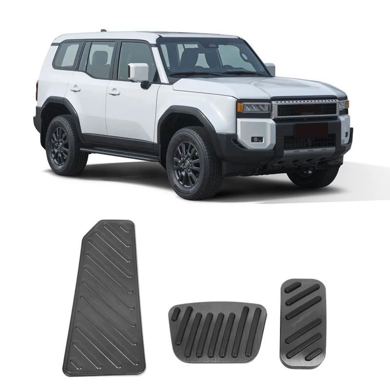 For Toyota Land Cruiser Prado LC250 2024 Aluminum Alloy Car Pedals Foot Rest Gas Brake Pedal Pad Cover