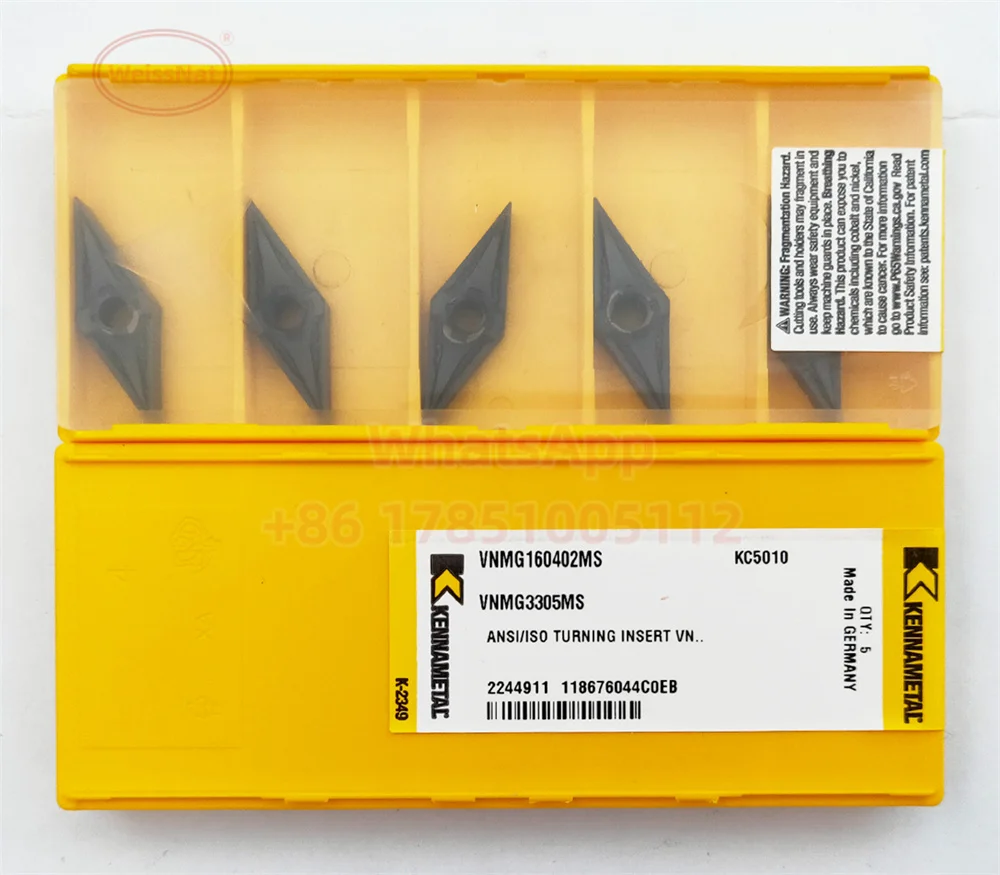 Kennametal VNMG160402 VNMG160404 VNMG160408MS MP KC5010 Carbide Inserts VNMG Insert