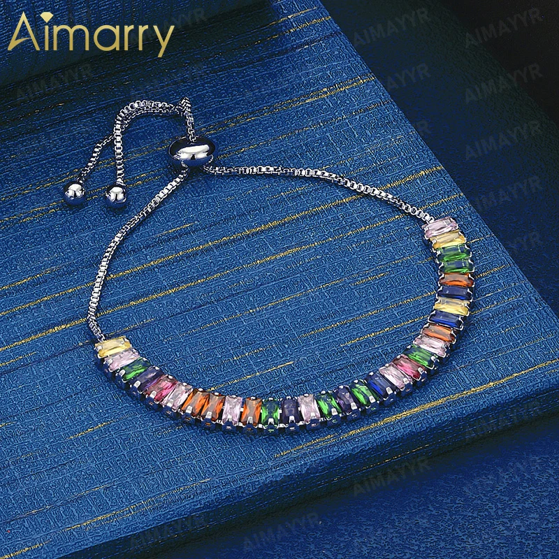 925 Sterling Silver Exquisite Color AAA Zircon Bracelet for Women's Parties Banquets Weddings High-quality Fashion Jewelry