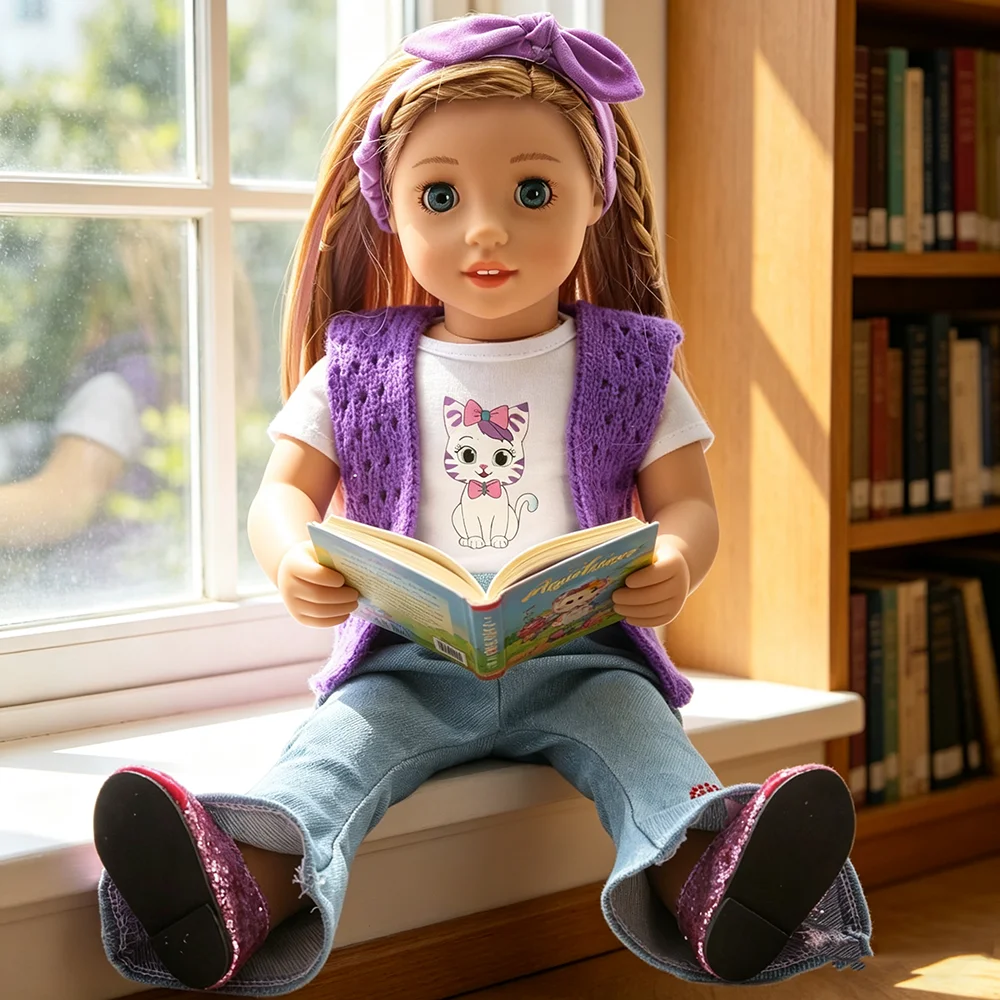 18 Inch Doll Spring and Autumn Knitted Set Doll Fashion Set Suitable for Clothing Doll Accessories of 18 Inch Dolls