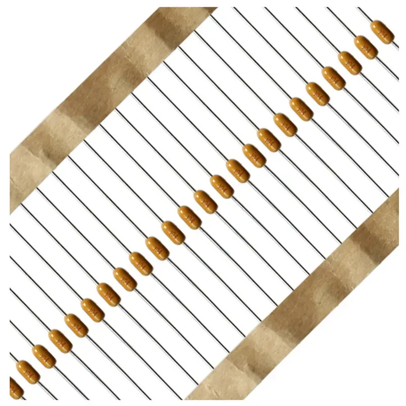 100PCS Nonpolar Axial Monolithic Capacitor 1nF 100nF 0.1UF 50V 102K / 104K