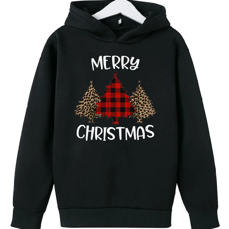 New Christmas tree Print Cute Sweatshirts Boys and Girls Birthday Gift Top Thick Clothes Kids  Hooodie Sweater