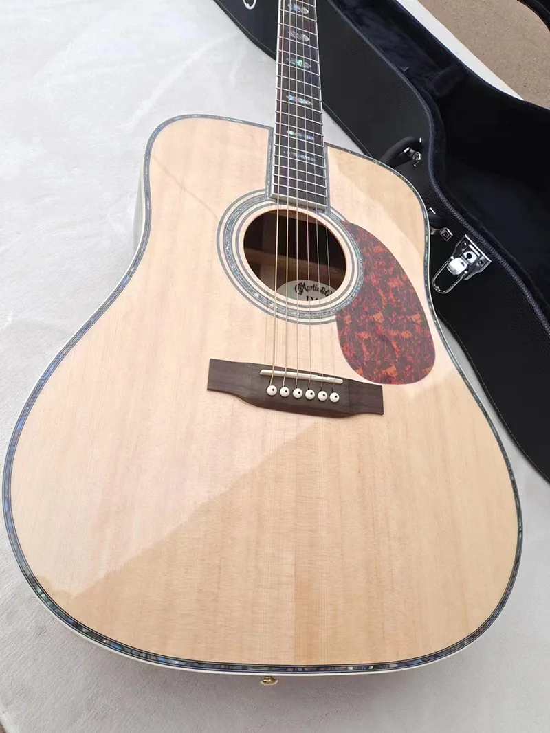 6-string wooden guitar with ebony fingerboard, body wrapped with colored edges, high quality, guaranteed quality