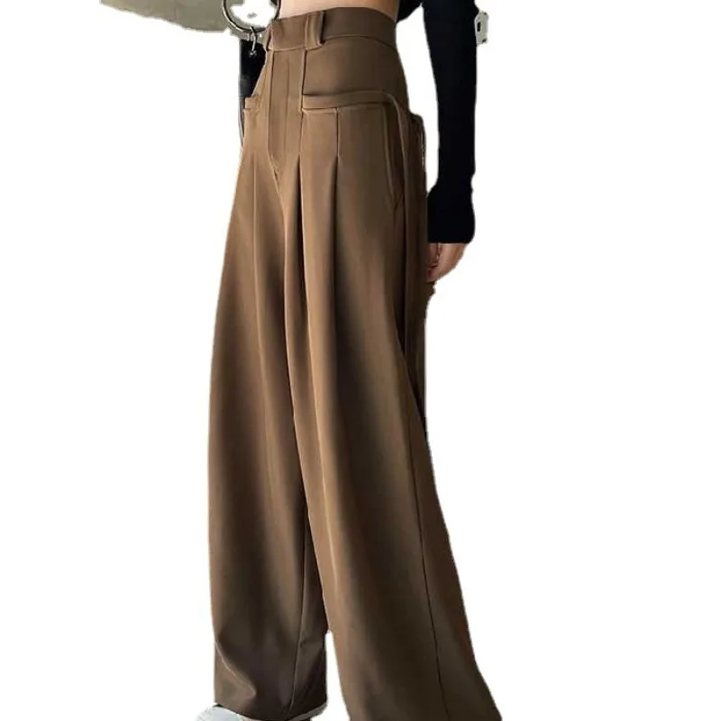 Women’s Suit Trousers Women Korean Style High Waist Trouser Office Ladies Fashion Loose Trousers Streetwear