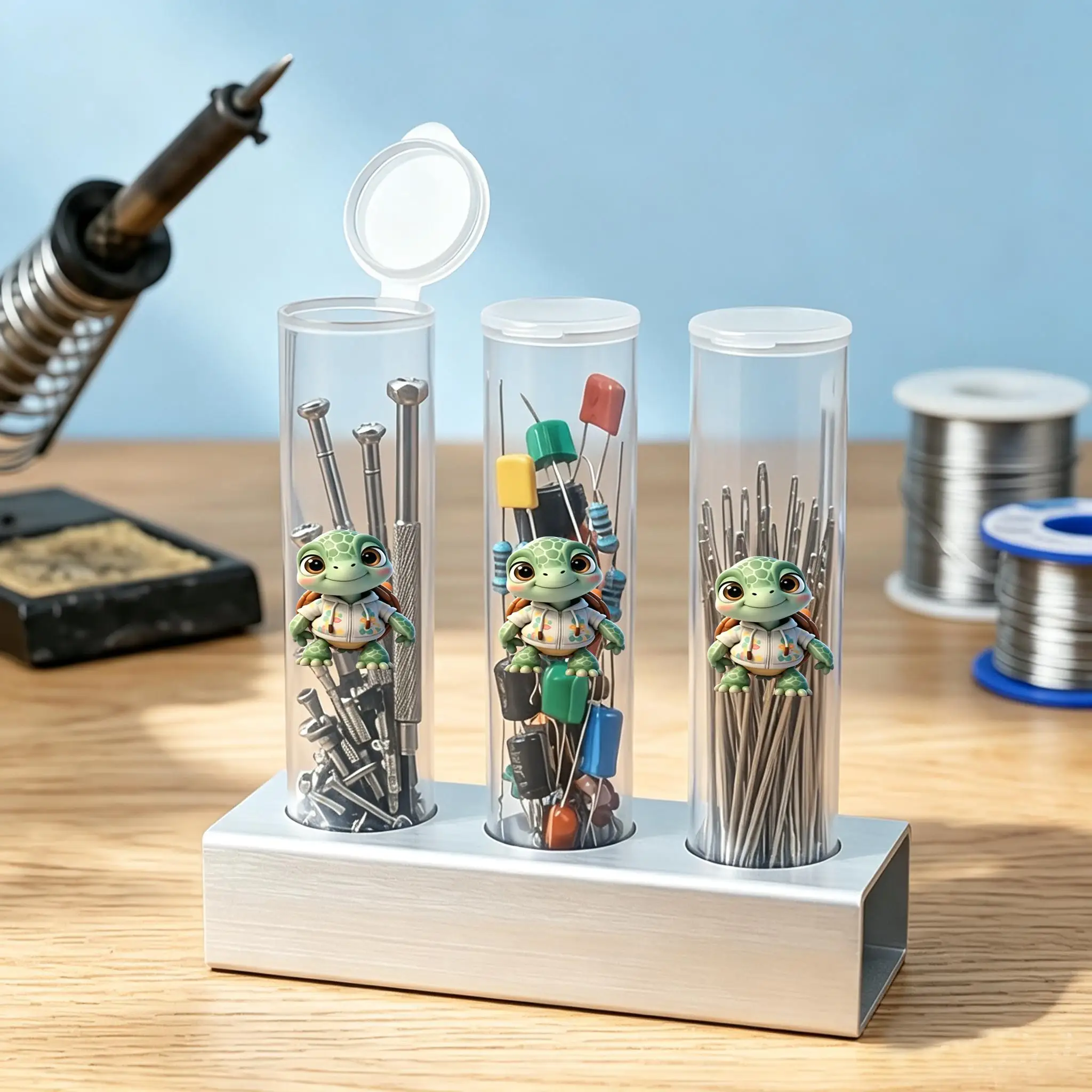 Turtle Mini Storage Box, Travel Capsule Pill Case, Food-Grade PP Cylindrical Container for Small Parts & Tiny Items