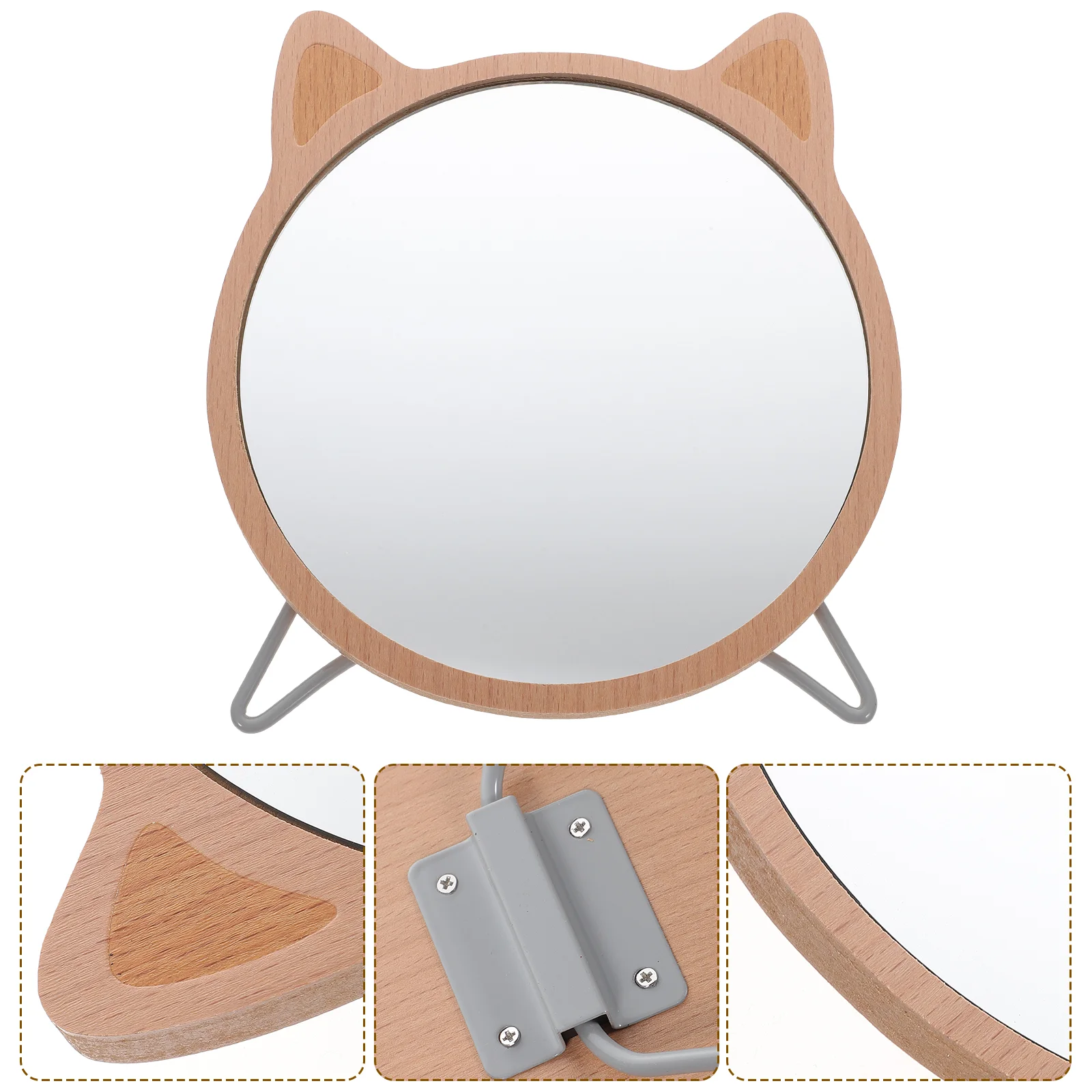 

Make up Mirror Cartoon Makeup Dresser Face Simple Table Mirrors Wooden Travel Office Vanity