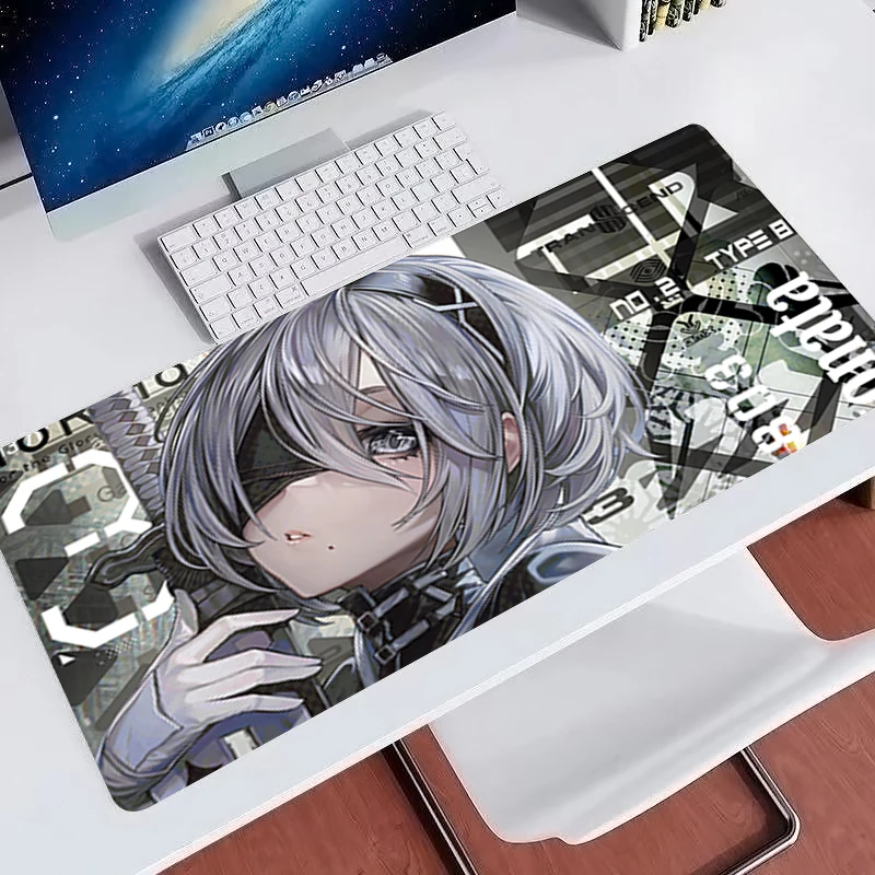 Large E-sports Mouse Pad HD N-nier Automata 2b Gaming Desk Mat Non-slip Gamer Keyboard Pad Locking Edge Anime Extended MousePad