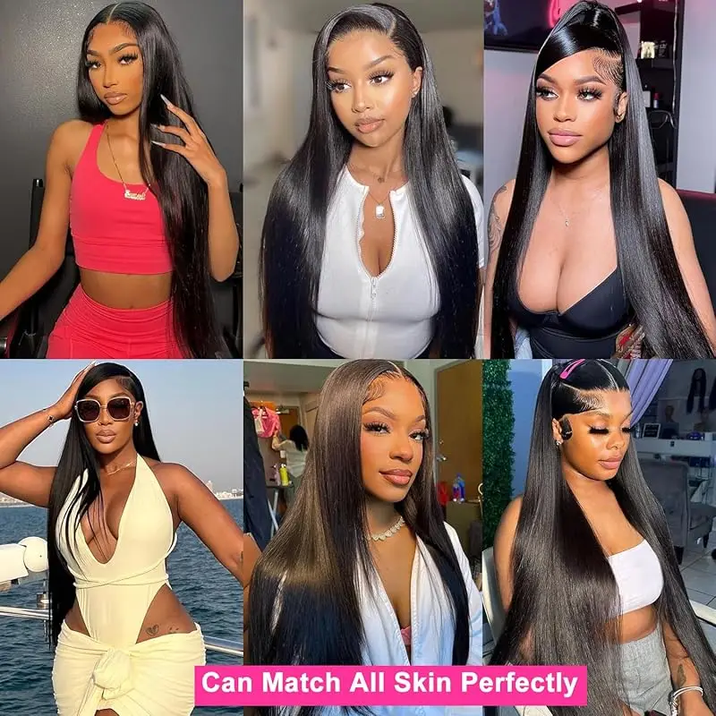 100% capelli umani brasiliani 13x6 osso dritto HD parrucche anteriori in pizzo per capelli umani 40 pollici 13x4 parrucca frontale in pizzo per le donne pre pizzicate