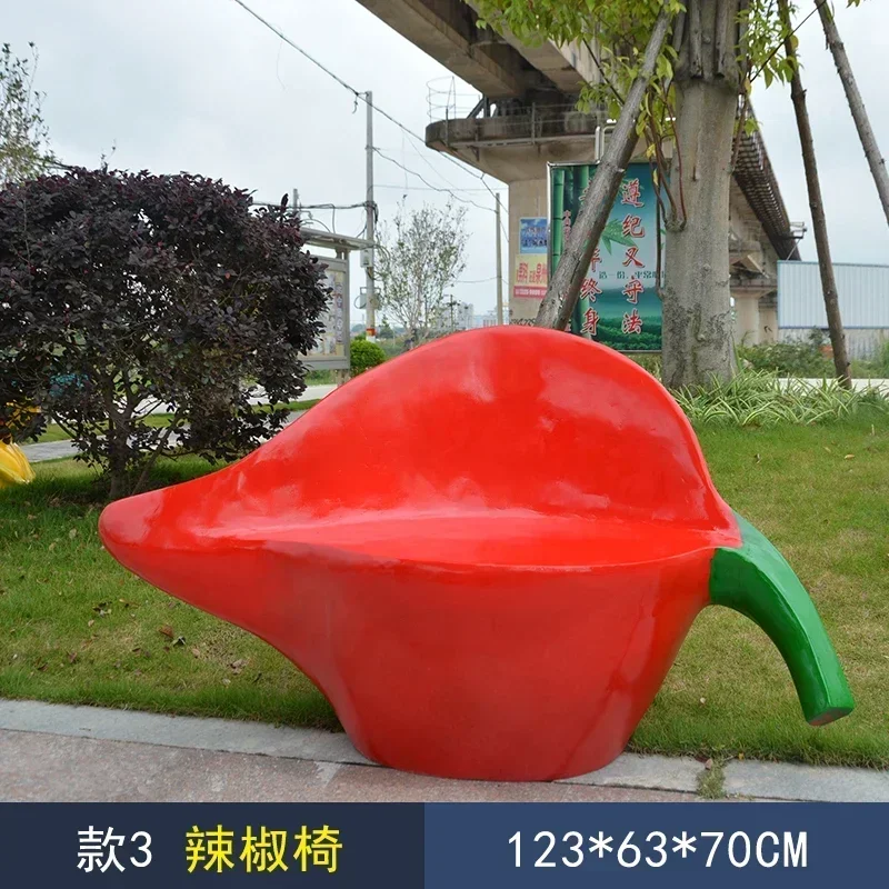 مركز تسوق الديكور رياض الأطفال ديكورات المناظر الطبيعية في الهواء الطلق FRP الفاكهة كرسي الاستجمام مقعد البراز