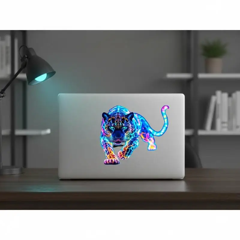 2Pcs Glowing Neon Tiger Car Stickers Waterproof Fade Resistant For Car Motorcycle Laptop Wall Decor