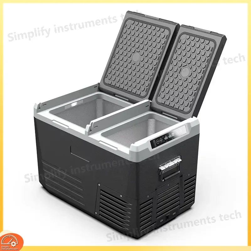 45L Dual Zone Compressor Car Fridge 12V 24V DC and 110V 240V AC Portable Travel Camping Refrigerator for Truck SUV Off Road