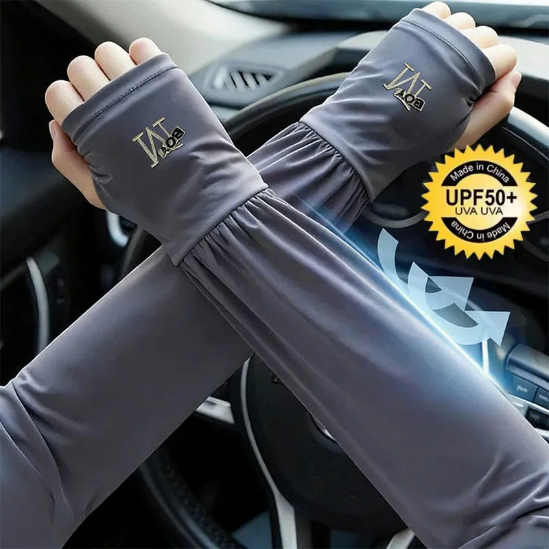 1 Paar Herren-Eisarmstulpen, Sonnenschutz, elastische Fahrhandschuhe, UV-Schutz für den Außenbereich, leichte, kühle Armstulpen, Neu