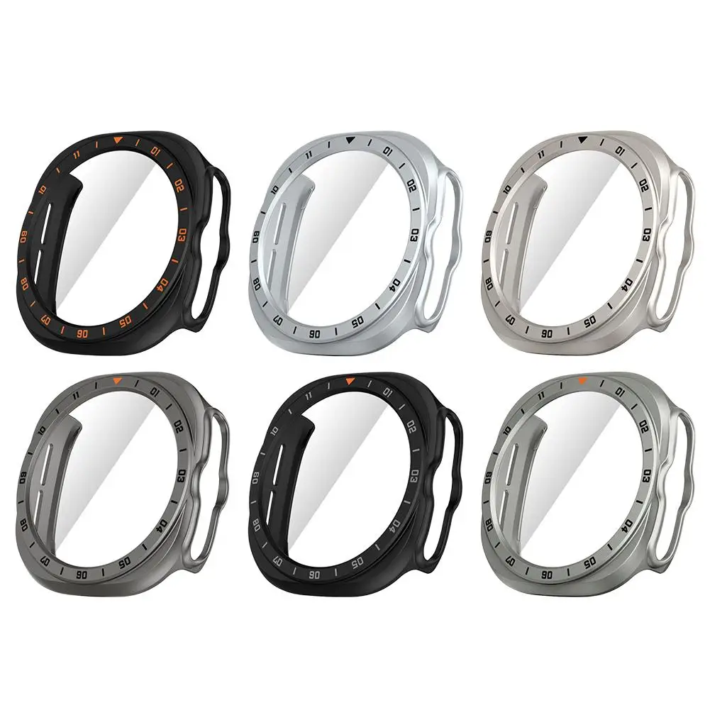 PC Integrated Watch Case With Scale Screen Protector Full Enclosure Snap‑on Protective Shell Precise Cutouts For Samsung Watch