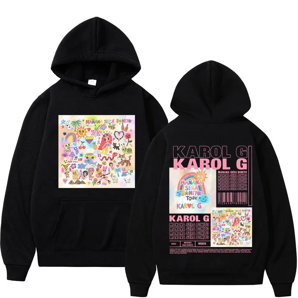 Sudaderas con capucha con estampado de cantante Karol G Music Album Unisex, sudaderas con capucha de moda de alta calidad, jerséis de Hip Hop de tendencia de otoño e invierno