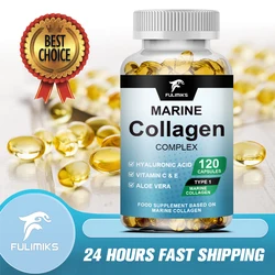 Marine Collagen with Collagen Type 1 & 3 and Hyaluronic Acid, With Hydrolyzed Collagen, Skin Health Supplement, 60/120 Capsules