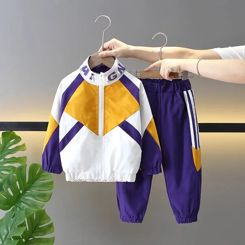 

Boys and Girls Sports Set 2026 New Handsome Children's Coat+Pants Two-piece Set School Uniform Kids Outfits